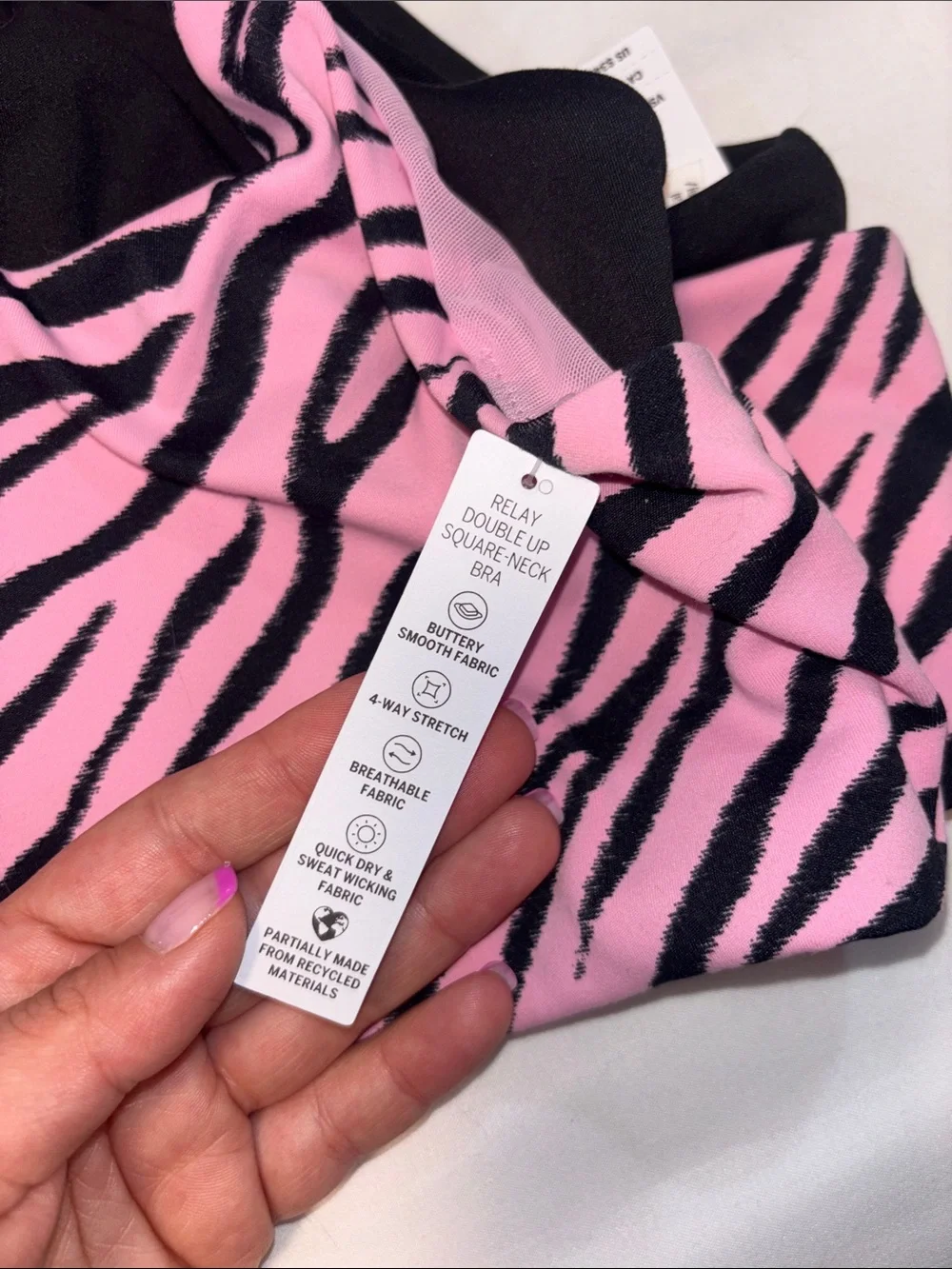 PINK Victoria's Secret Pink Zebra-Print Scoop Bralette with Black Trim